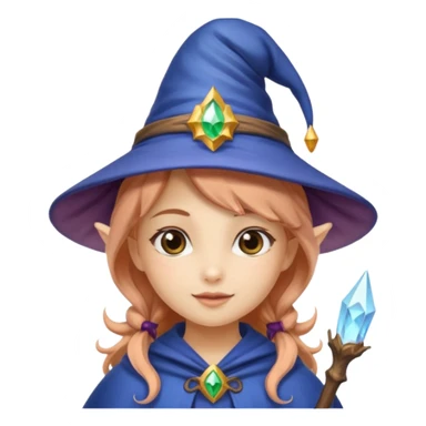 A fairy girl with a wizard hat sticker