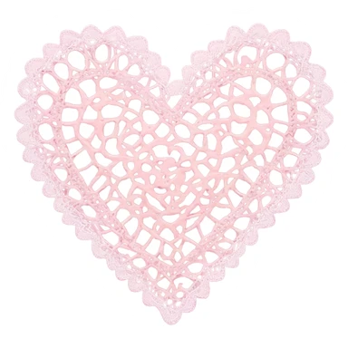 Pink doily heart sticker