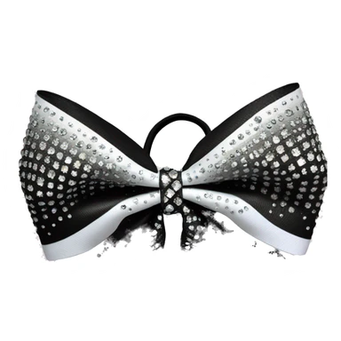 A black and white ombre cheer bow with lots of rhinestones sticker
