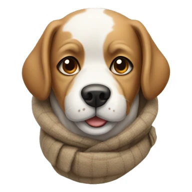 Dog in winter  clothes sticker