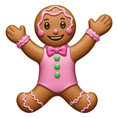 Gingerbread man in pink sticker