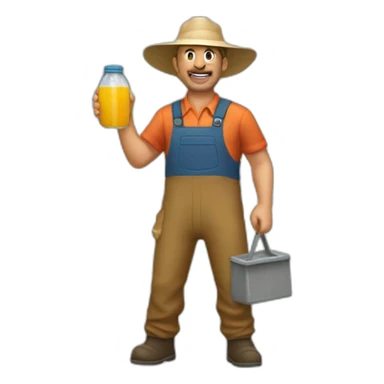 juice bottle whipping farmer sticker