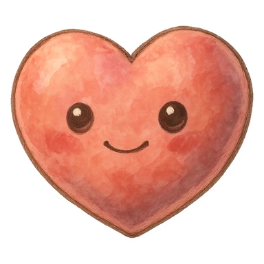 cute heart, ghibli style, no background sticker