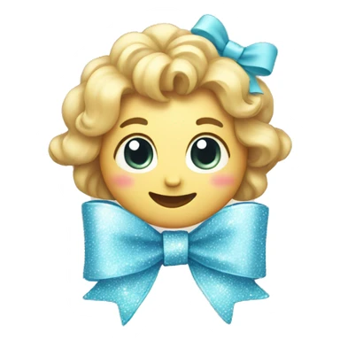 Light blue bow with sparkles sticker