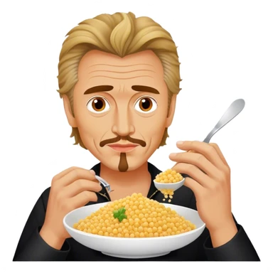 Johnny Halliday eating couscous sticker