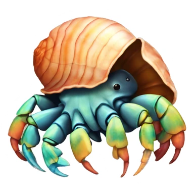 Hermit crab with a colorful shell sticker