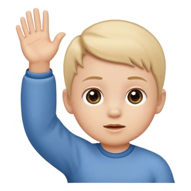 Baby raising hand sticker