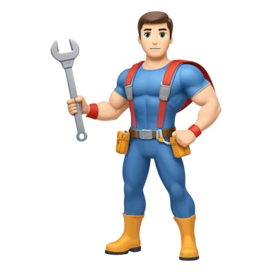 HVAC repairman superhero action figure sticker
