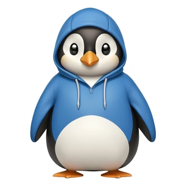 friendly anthropomorphised penguin in a hoodie and jeans standing with arms folded sticker