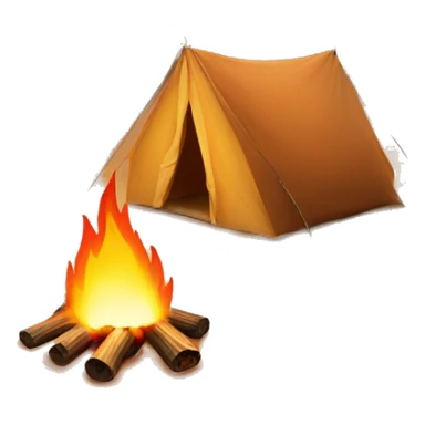 Fire beside a tent in the desert  sticker