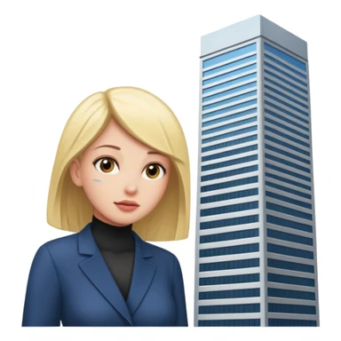 a giantess peeking out from behind a skyscraper to the viewer sticker
