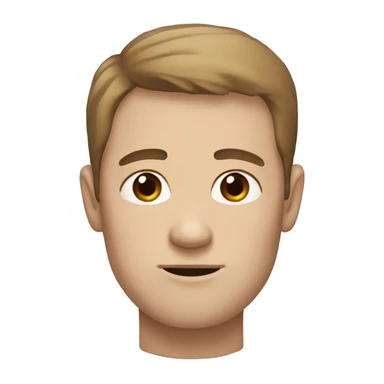 white man with rectangular face, some pigment on skin, thin brown hair sticker