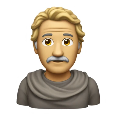 crea a seneca el filosofo como una estatua solo su cabeza sticker