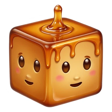 melting caramel cube sticker