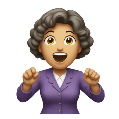 A lady Shouting amen with hands raised high sticker