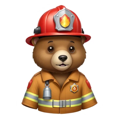 Bear wearing a fireman helmet  sticker