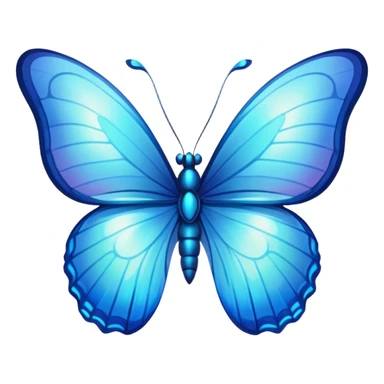 blue elegant glowing butterfly sticker