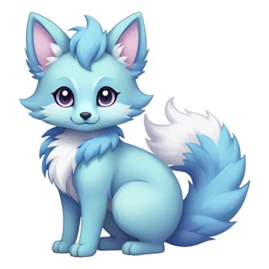 Kawaii dark fantasy ethereal anthro fursona Fakemon with tufted tail  sticker
