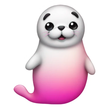 Pink ombre full body seal with glitter sticker