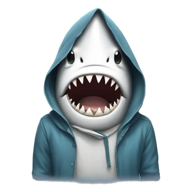 Shark in a hoodi sticker
