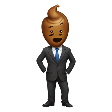 Poop wearing a suit sticker