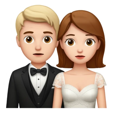 confused newlywed couple sticker