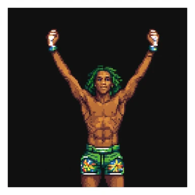 Charles Oliveira celebrating victory with arms raised sticker