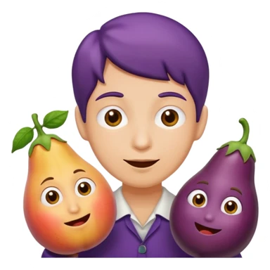 Weird emoji with eggplant and peaches sticker