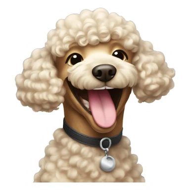 beautiful poodle laughing sticker