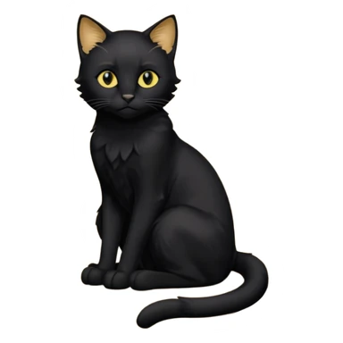 Chat noir peinture mignon assise peinture sticker