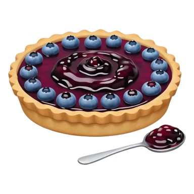 Make an emoji of a blueberry tart (small) that's broken off a bit so you can see the blueberry jam sticker