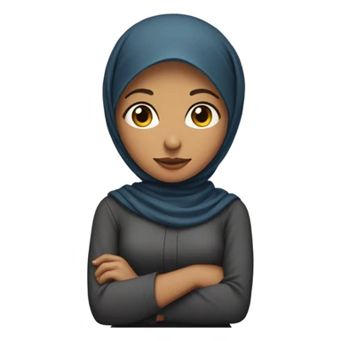 half body of a career woman wearing a hijab with her arms crossed over her chest sticker