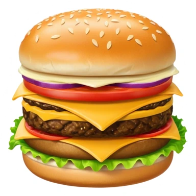 cheeseburger with ketchup, onion, tomato, lettuce, and mayo sticker