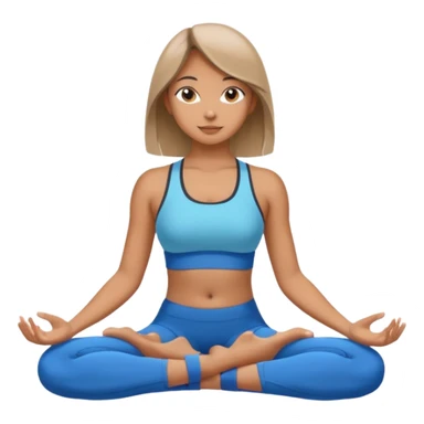 The same girl is sitting in a lotus position, with shoulder-length hair and sportswear. sticker