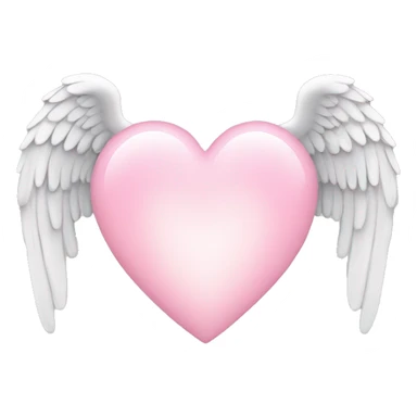 light pink heart with angel wings sticker