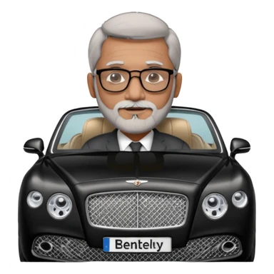 Abid abedi as Principalwith his Bentleyo ilder indian man with glasses and graying hear and beard sticker