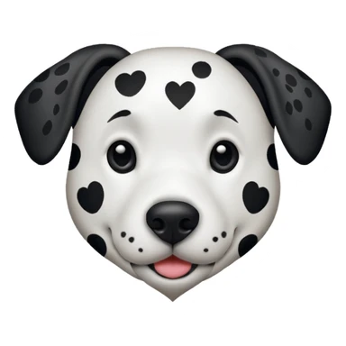 Dalmatian spotted heart sticker