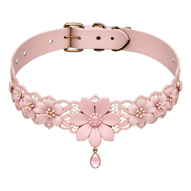 Pastel pink Lolita Sakura flower choker sticker