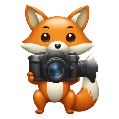 Kawaii Fox with Canon camera sticker