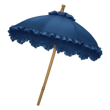 Navy blue frilly parasol  sticker