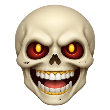 A skull laughing like a demon sticker
