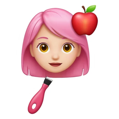 light pink hairbrush apple emoji style variation 2 sticker