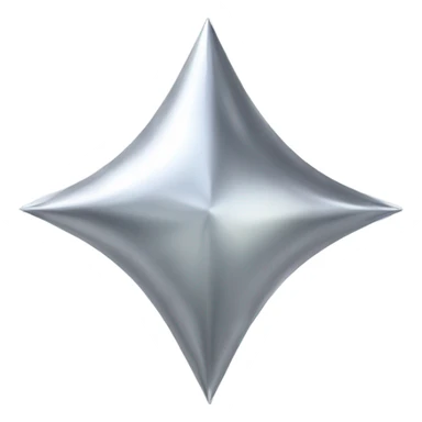 Silver chrome four-point star diamond sticker
