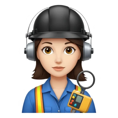 opérateur contrôle non destructif féminin brune sticker