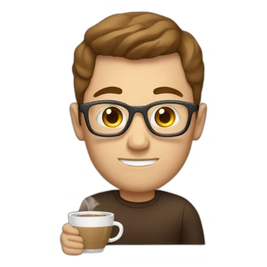 white men with glass of coffee sticker