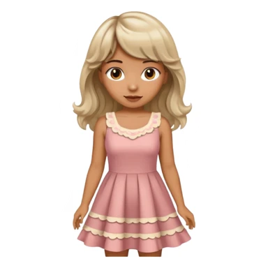 latina lady in a cute dress with bleached and brown wavy hair with bangs sticker