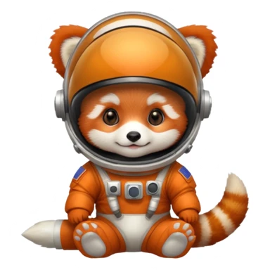 baby cute red panda in astronaut helmet sticker