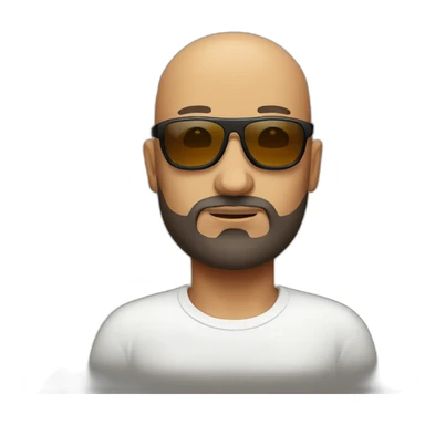 Serious Bald man with fade beard and sun glasses sticker