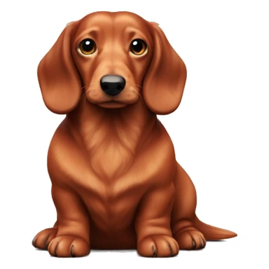Chunky Miniature red long haired dachshund whole body sticker