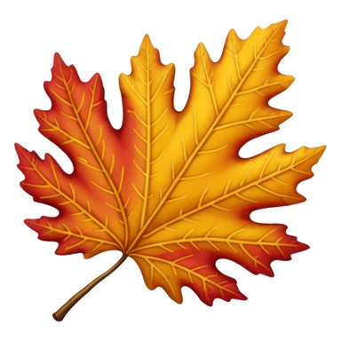 yellow and red oak leaf  sticker